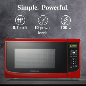 Farberware red control panel with easy one-touch presets
