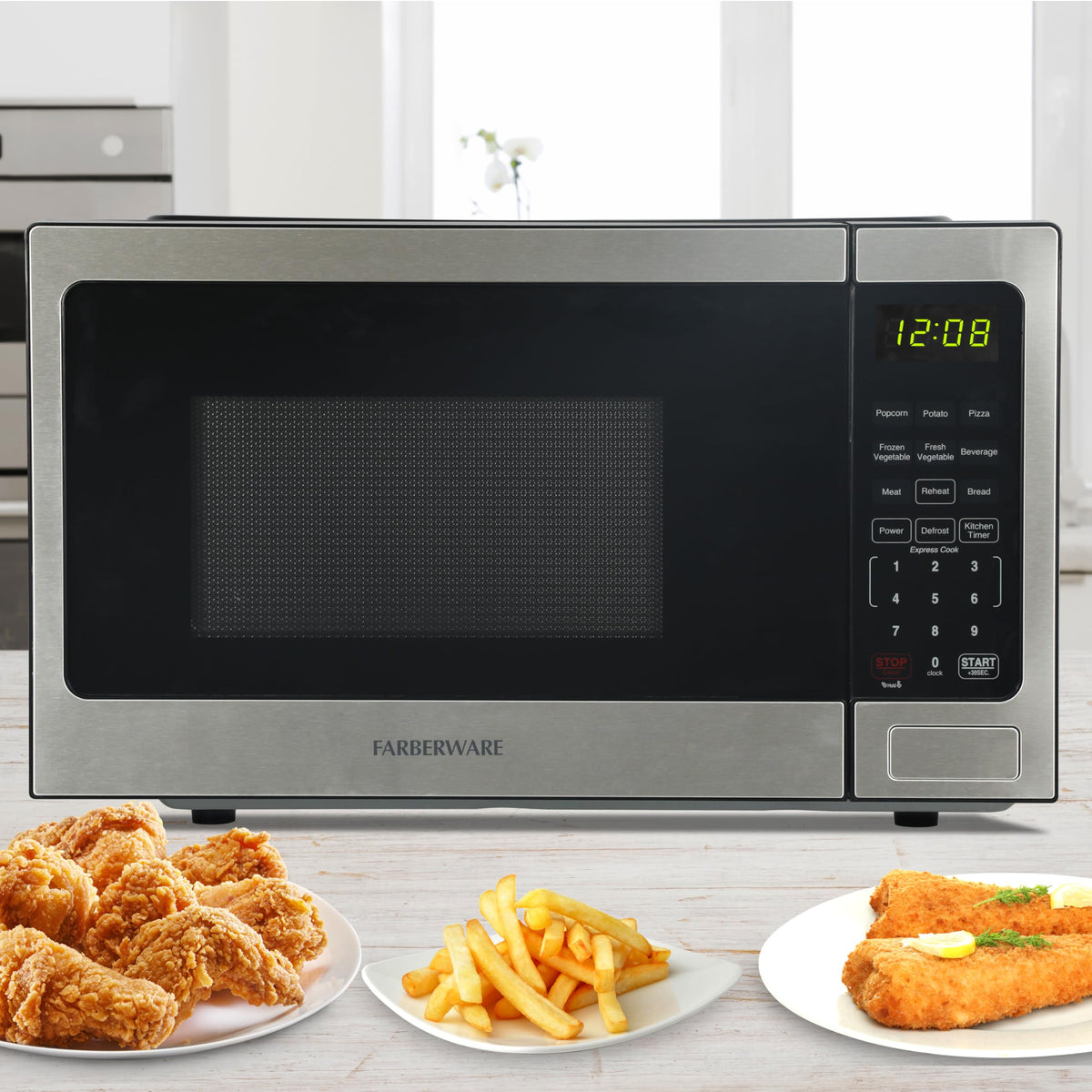 Farberware microwave stainless finish adds durable, modern style to kitchens