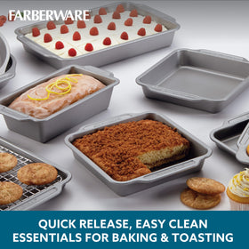 Farberware 8-inch square cake pans with nonstick coating
