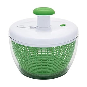 Farberware Pro Pump Salad Spinner bowl showing fresh greens ready to serve