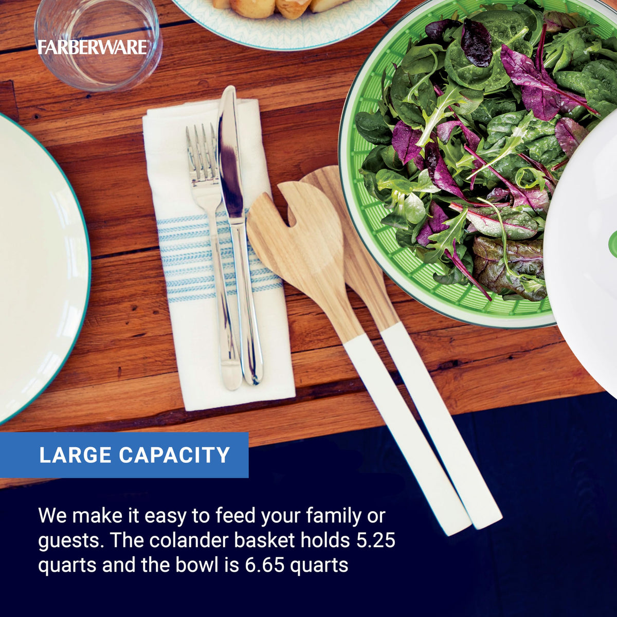 Farberware Pro Pump Salad Spinner brake button for instant stopping