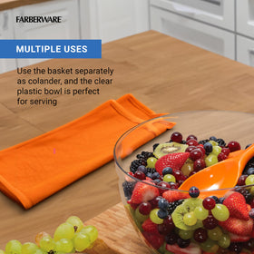 Farberware Pro Pump Salad Spinner serving dish with ready salad
