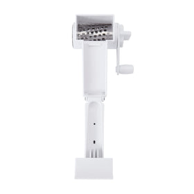 Compact storage of Farberware grater with folded handle.