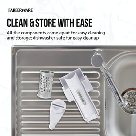 Dishwasher-safe Farberware rotary grater after meal prep.