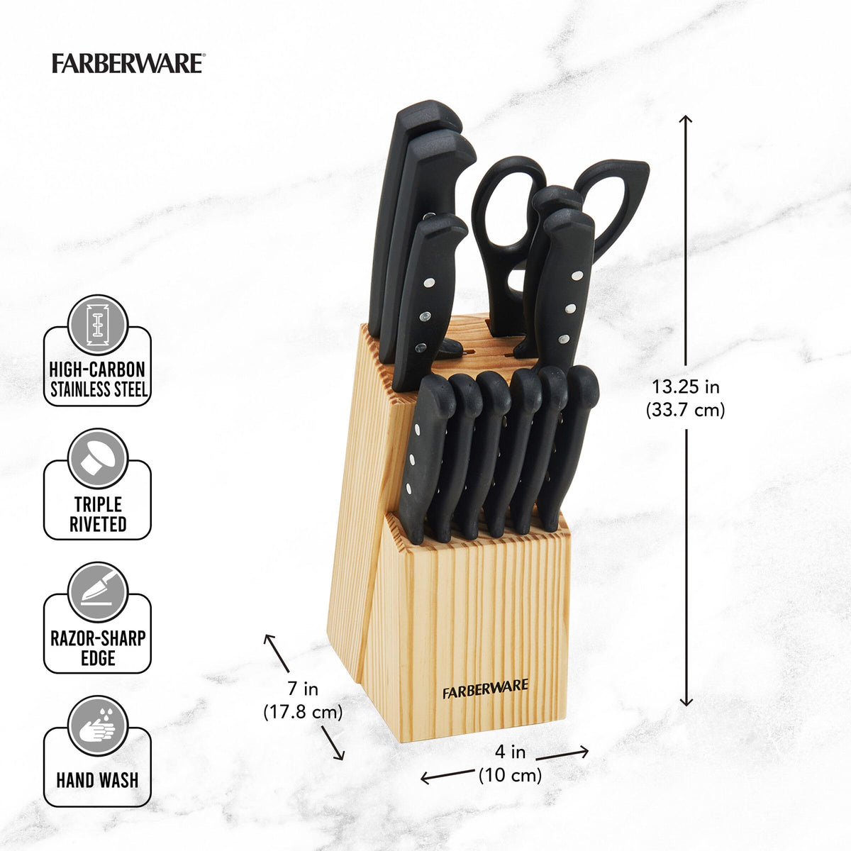 Farberware 5-inch Santoku knife for versatile chopping and mincing.