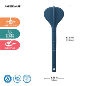 Farberware silicone meat masher with ergonomic grip for secure stirring