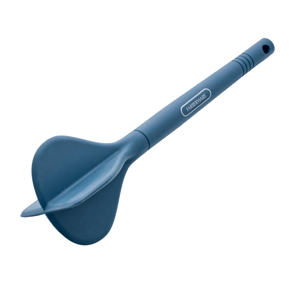 Farberware silicone meat masher with four-beveled blades for efficient mashing