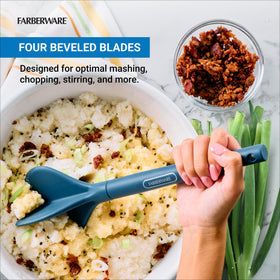 Farberware silicone meat masher safe on nonstick cookware for versatile cooking