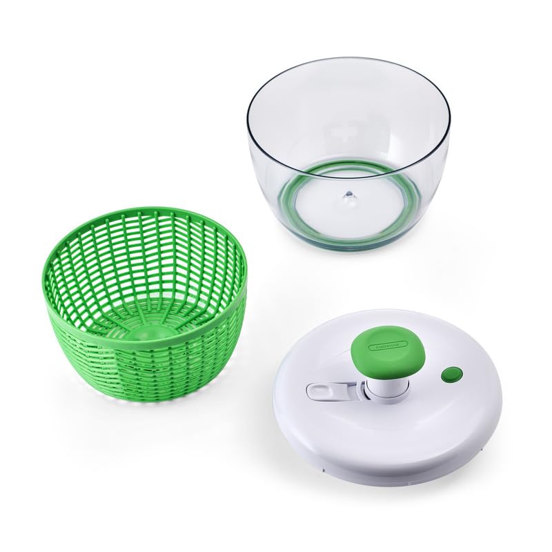 Farberware Small Pro Salad Spinner on a kitchen counter ready for use