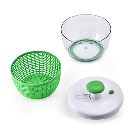 Farberware Small Pro Salad Spinner on a kitchen counter ready for use