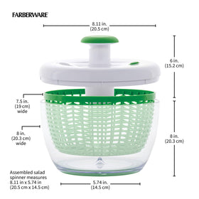 Farberware Small Pro Salad Spinner non-slip base stabilizing on countertops