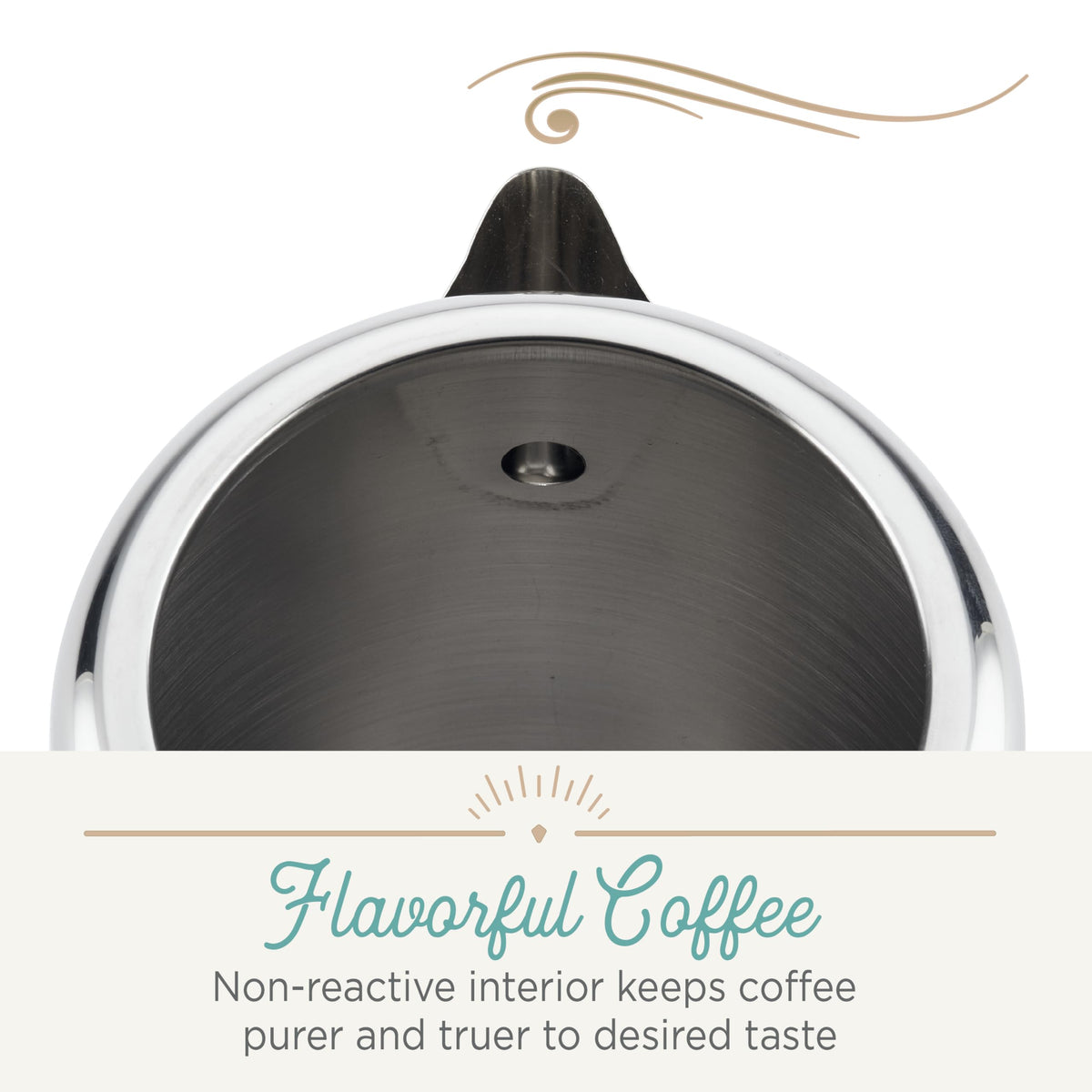 Farberware Yosemite 8-Cup percolator dishwasher-safe label
