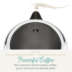 Farberware Yosemite 8-Cup percolator dishwasher-safe label