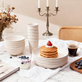 Farielyn-X beige, eco-friendly wheat straw dinnerware for sustainable dining