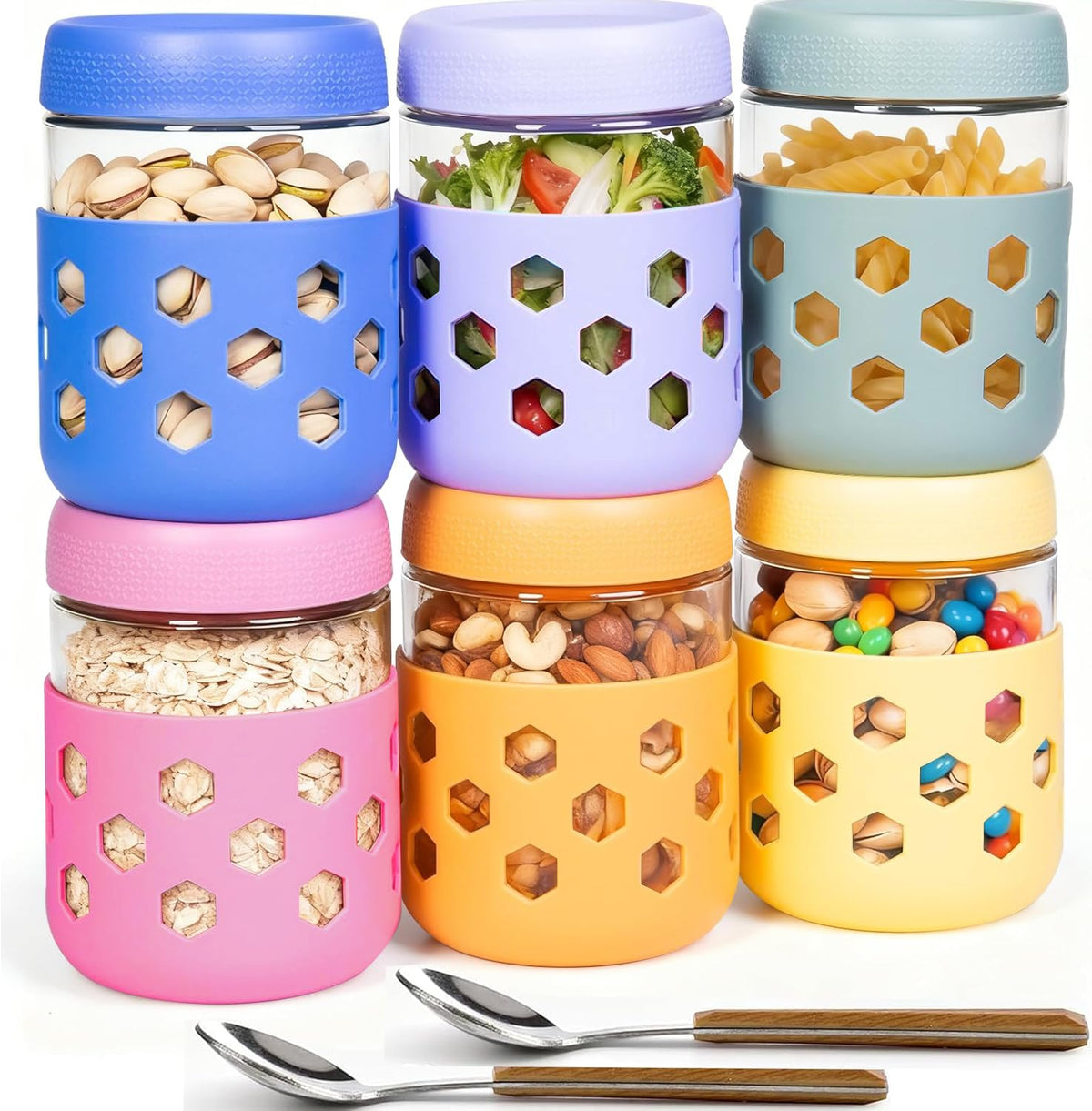Farielyn-X six-pack 16 oz jars for overnight oats and meal prep.