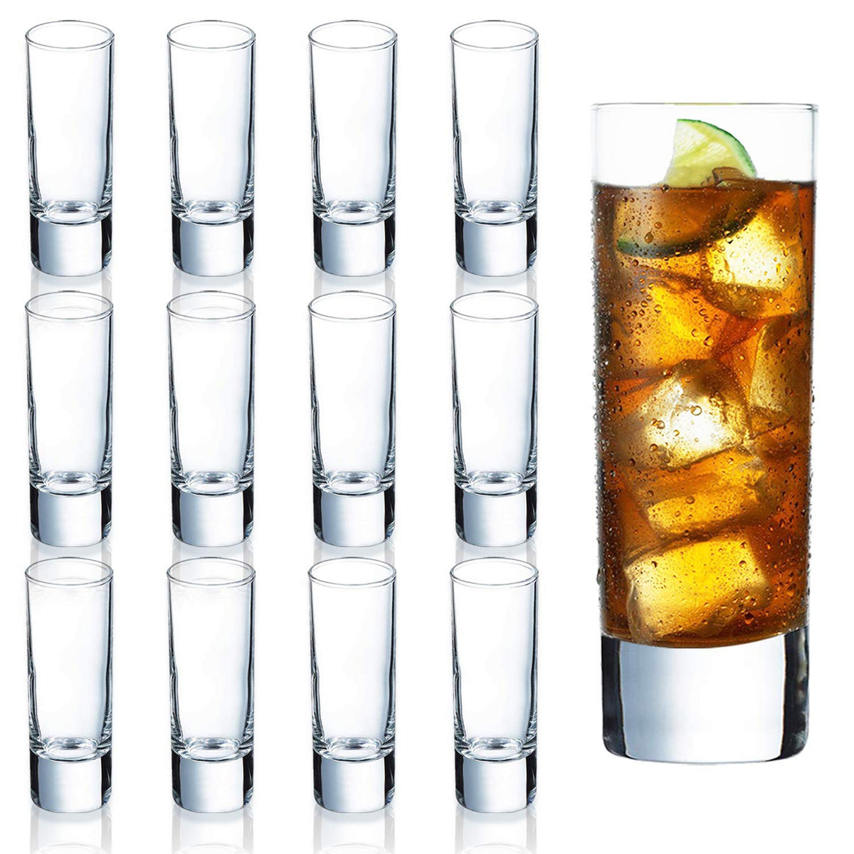 Farielyn-X Clear Heavy Base Shot Glasses with sturdy base for stable pours.