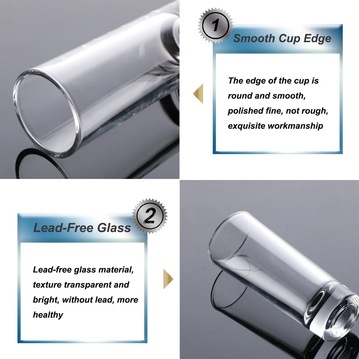 Farielyn-X Durable shot glass with a balanced base reduces tipping during parties.