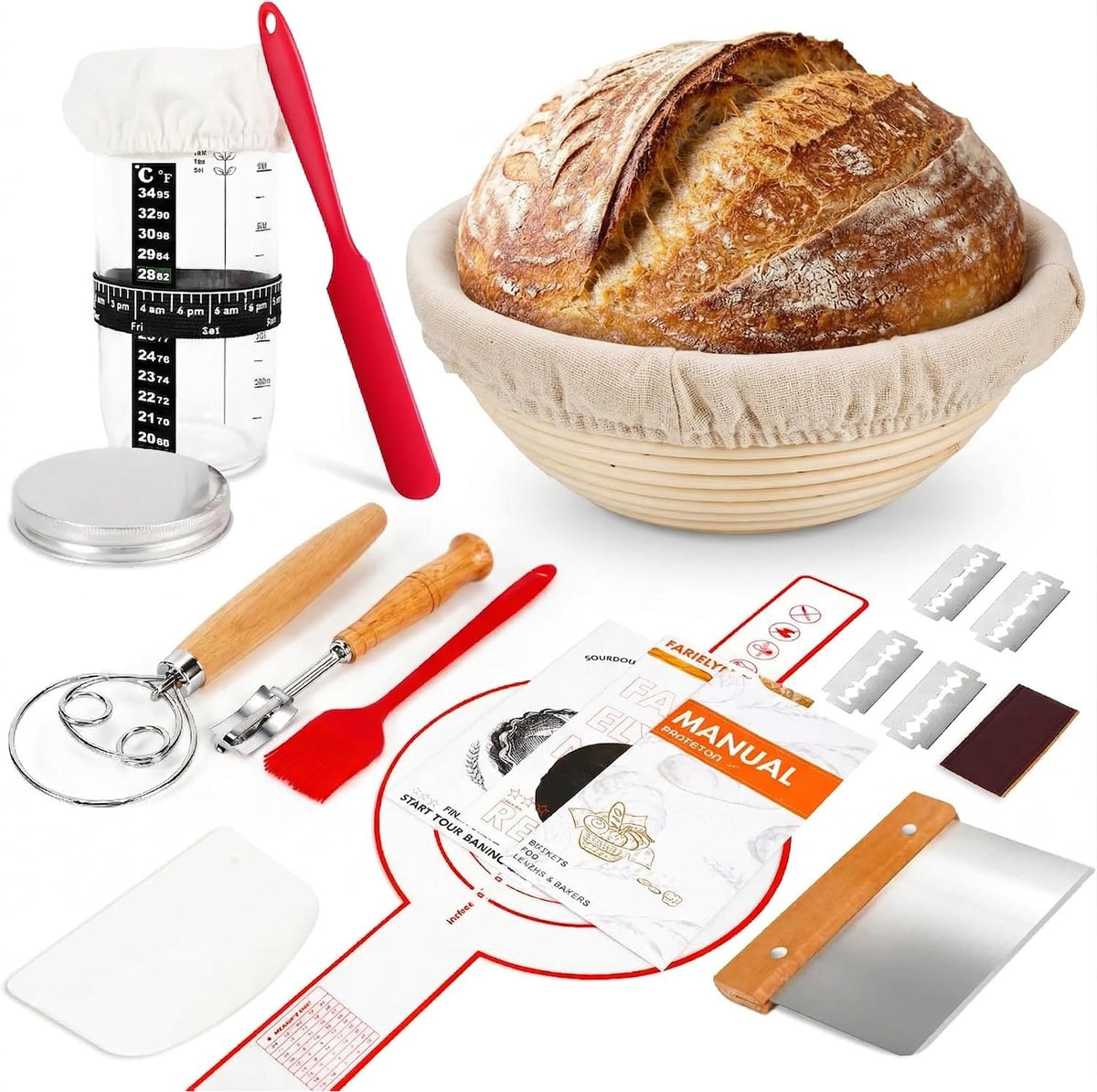 Farielyn-X starter kit 24oz jar for measuring and refreshing sourdough starter