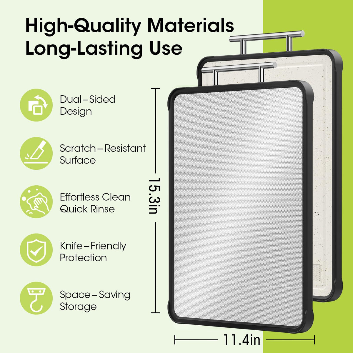 Faryuan cutting board is dishwasher safe for easy cleanup.