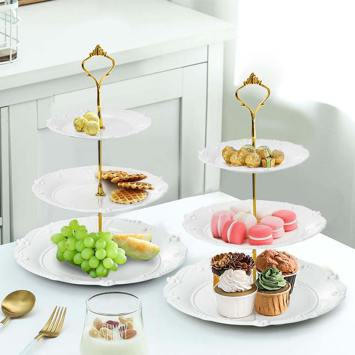 Fasmov tea party setup with the 3-tier stand for easy access.