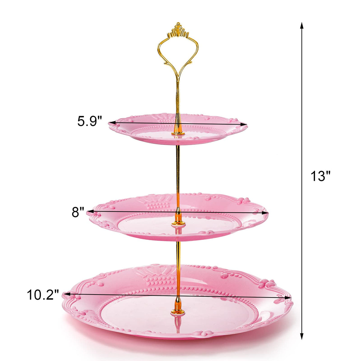 Fasmov white 3-tier stand with trays highlights cakes and pastries with elegant simplicity.