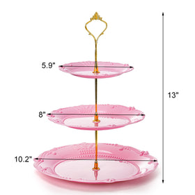 Fasmov white 3-tier stand with trays highlights cakes and pastries with elegant simplicity.