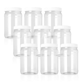 Fasmov 9-pack 32 oz wide-mouth jar for dry foods with airtight cap.