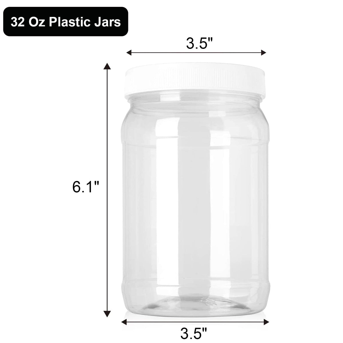 Fasmov clear plastic jar with lid stores spices and snacks.