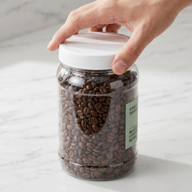 Fasmov storage jar ideal for crafts like buttons and glitter.