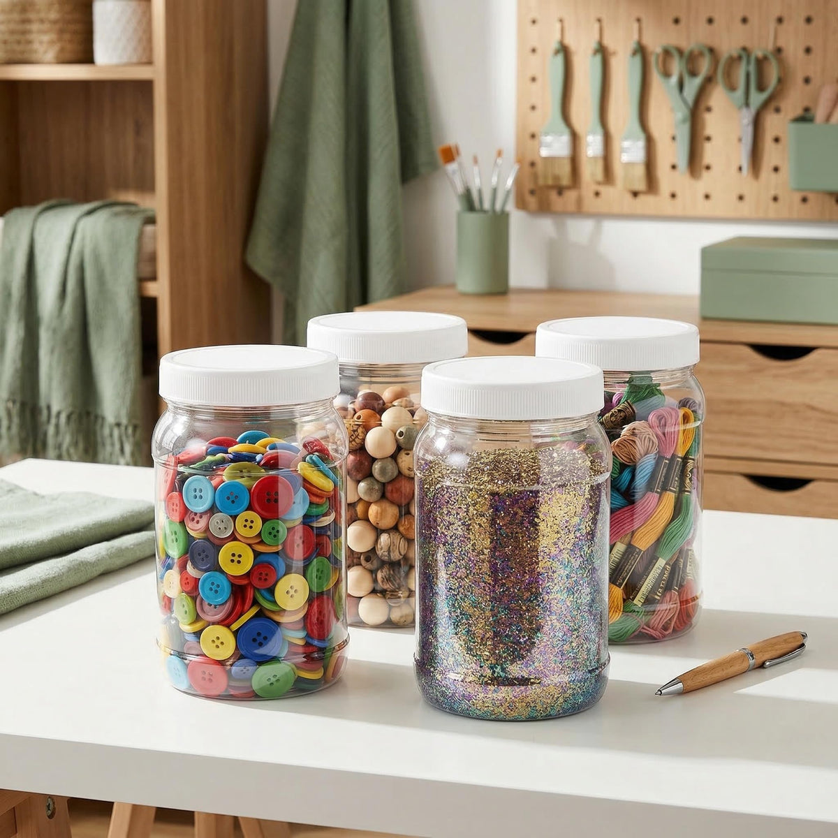 Fasmov 32 oz jar suitable for cereals, pasta, and nuts.