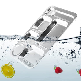 Fasmov tray set used at a camping table for balanced portions