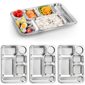 Fasmov rectangular divided dinner tray viewed from top showing six sections for organized meals