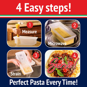 Close view of the built-in strainer in Fasta Pasta