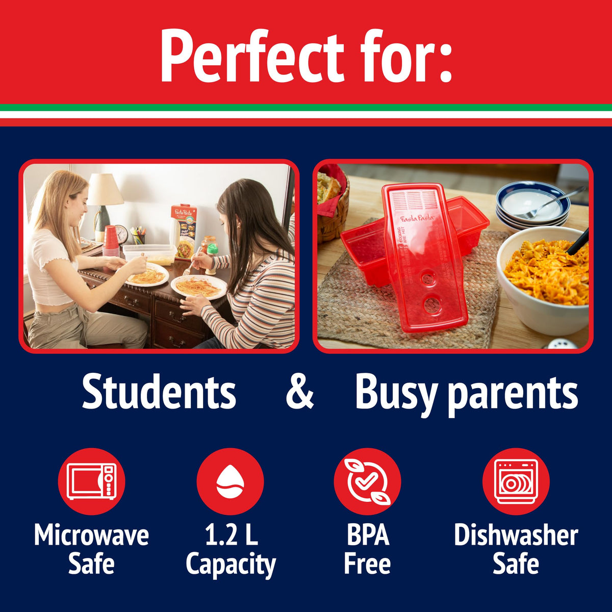 Fasta Pasta in a small dorm kitchen, showcasing compact design.