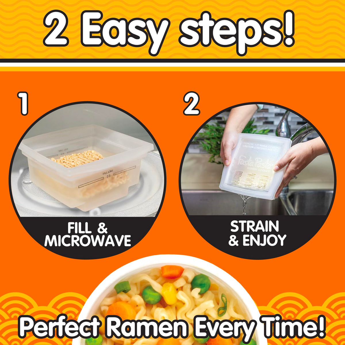 Fasta Pasta even cooking ensures noodles stay tender and non-sticky.