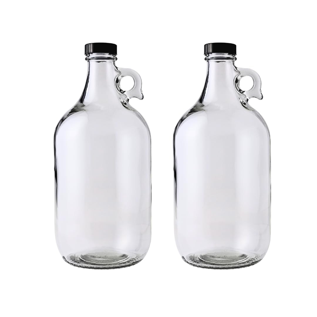 FastRack 0.5 gallon glass growler with polyseal cap for secure sealing.