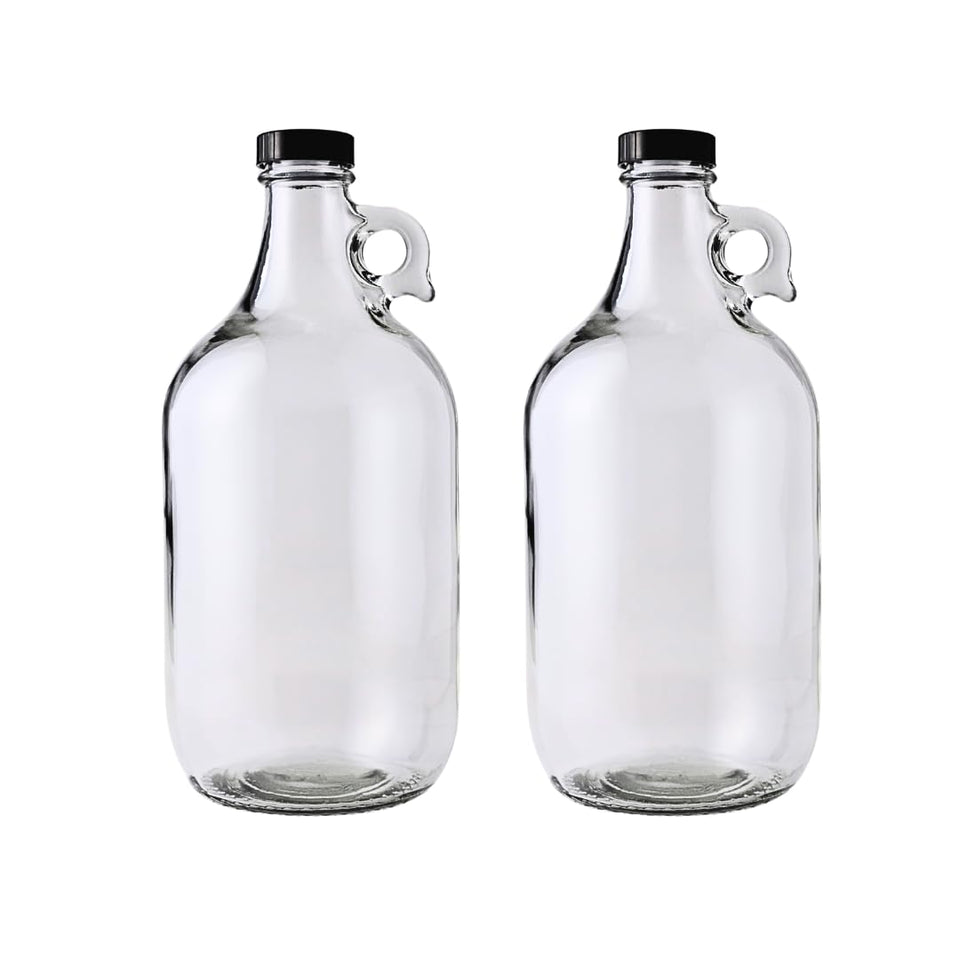 FastRack 0.5 gallon glass growler with polyseal cap for secure sealing.