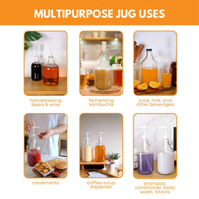 FastRack 1 gallon glass jug with handle ideal for kitchen or laundry organization.