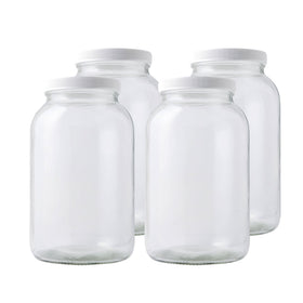 FastRack 1-gallon wide-mouth glass jar with lid close-up for durable fermentation storage.