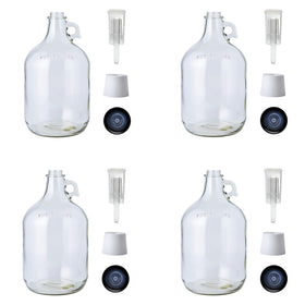 FastRack 1G clear glass jug with polyseal cap for fermentation monitoring.