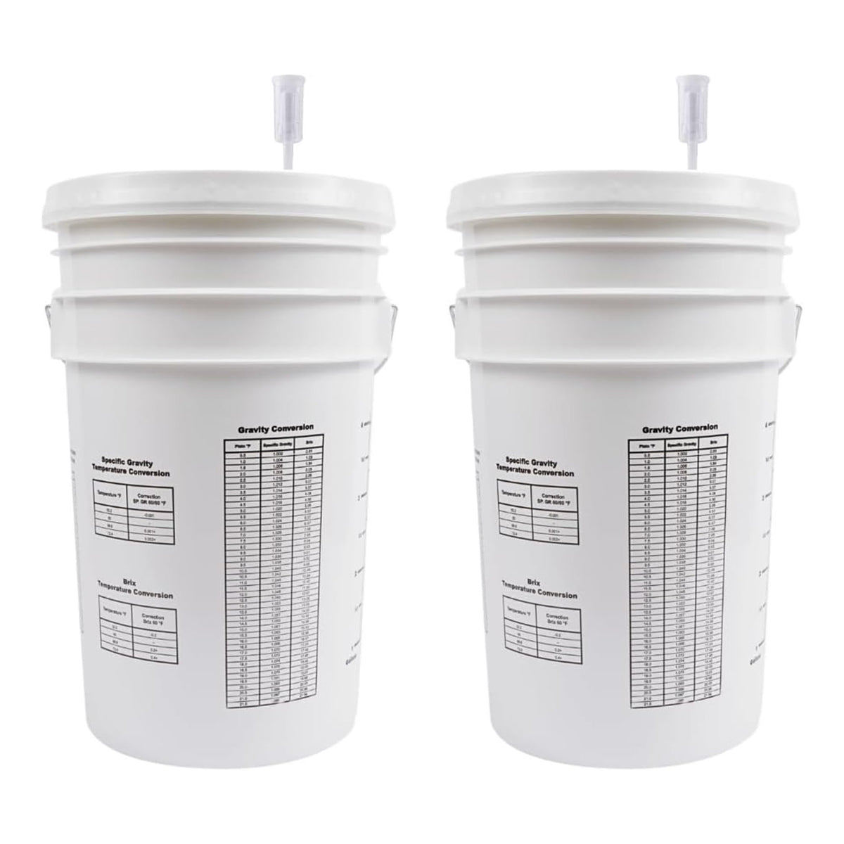 FastRack 2-pack 6.5 gal fermentation buckets with lids ready for batch brewing