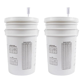 FastRack 2-pack 6.5 gal fermentation buckets with lids ready for batch brewing