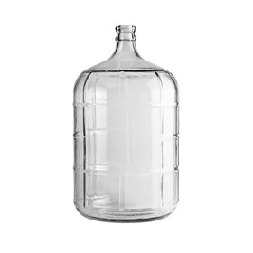 FastRack 3-gallon glass carboy with wide mouth opening for easy cleaning and stopper fit