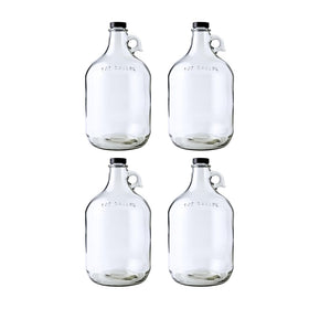 FastRack Fastrack 4-Pack glass jugs set for versatile liquid storage and easy pouring.