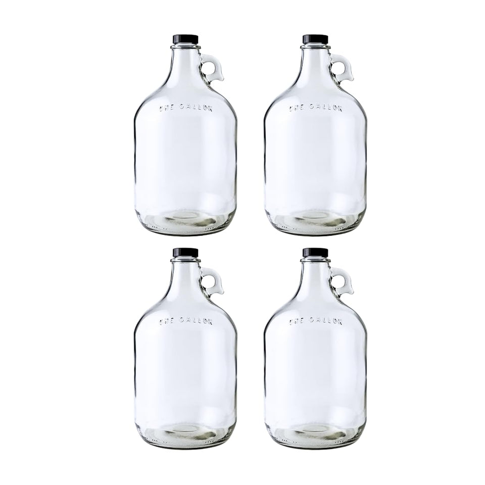 FastRack Fastrack 4-Pack glass jugs set for versatile liquid storage and easy pouring.