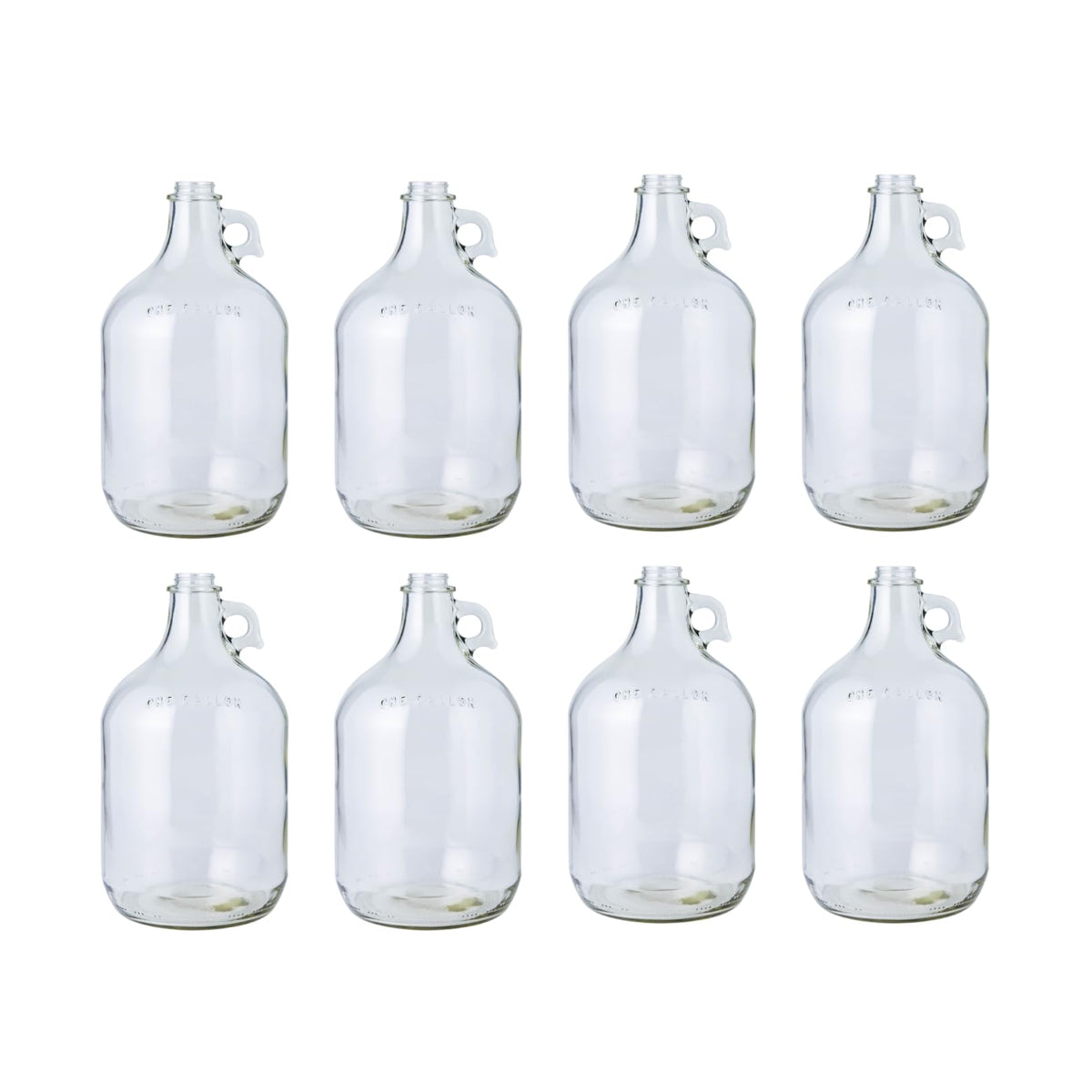 FastRack 8-pack 1 gallon glass jug set for bulk liquids and storage.