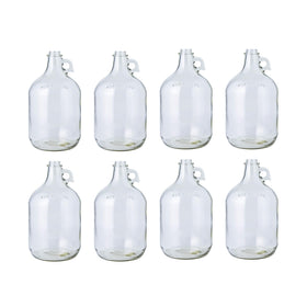 FastRack 8-pack 1 gallon glass jug set for bulk liquids and storage.