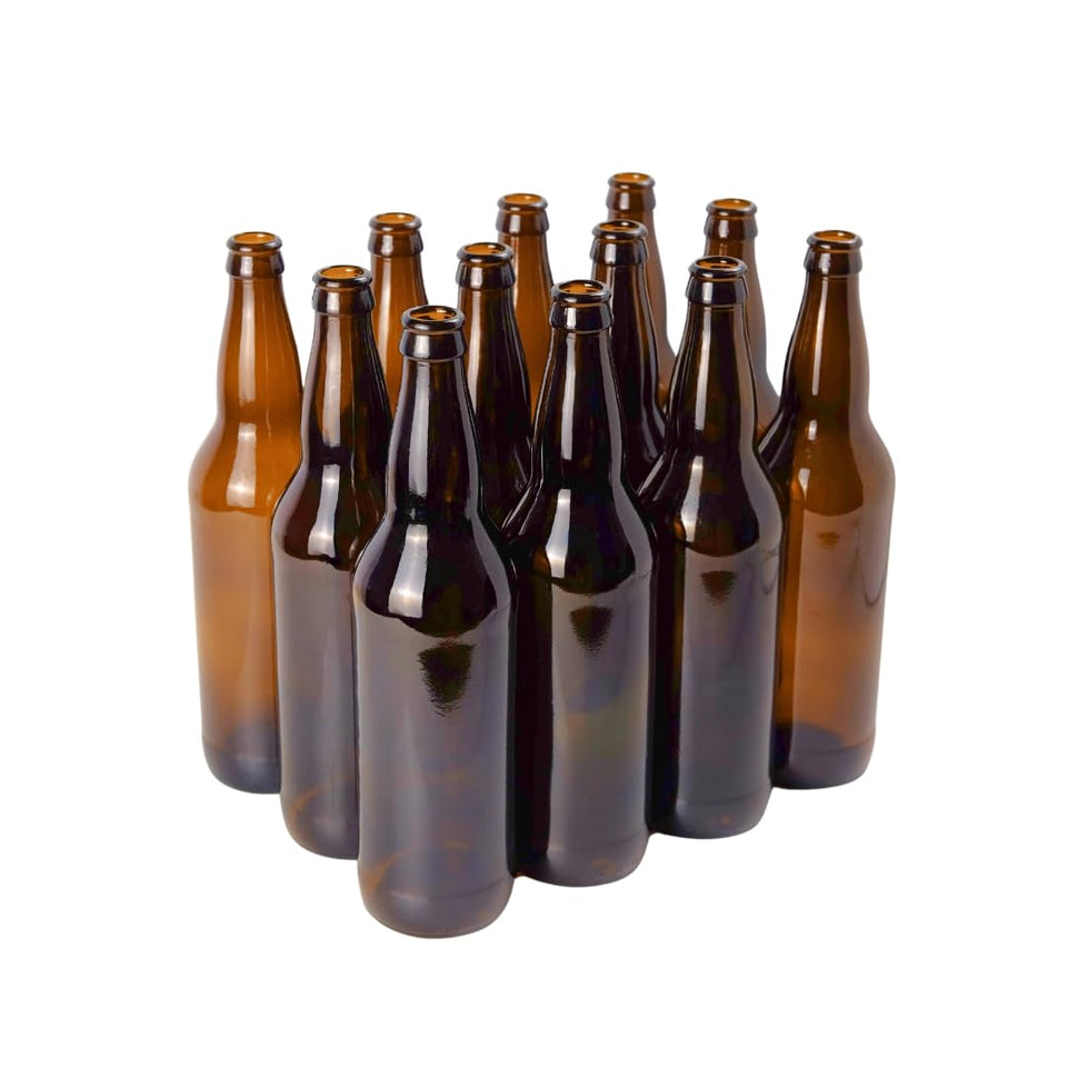 FastRack amber 22oz longneck bottle with UV protection for fresh homebrew