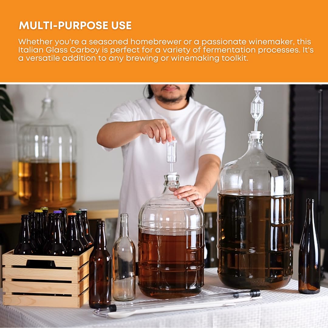 FastRack carboy used for beer or wine fermentation in a clear glass vessel