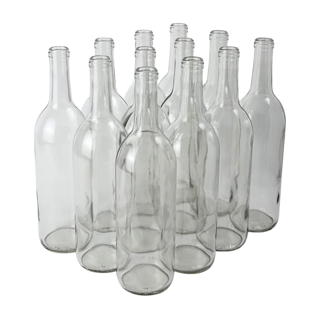 FastRack clear Bordeaux bottle with cork finish, ideal for aging and presentation.